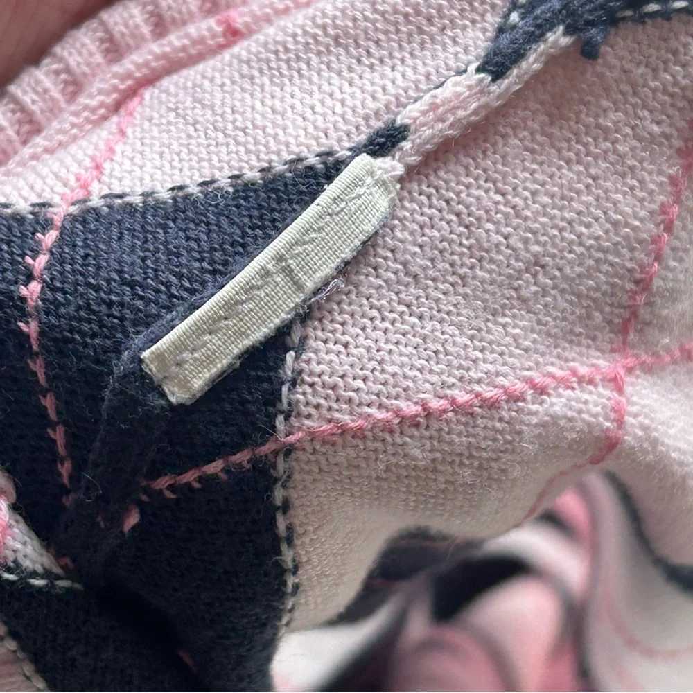 J. Crew Pink and Black Argyle preppy short sleeve‎ shirt